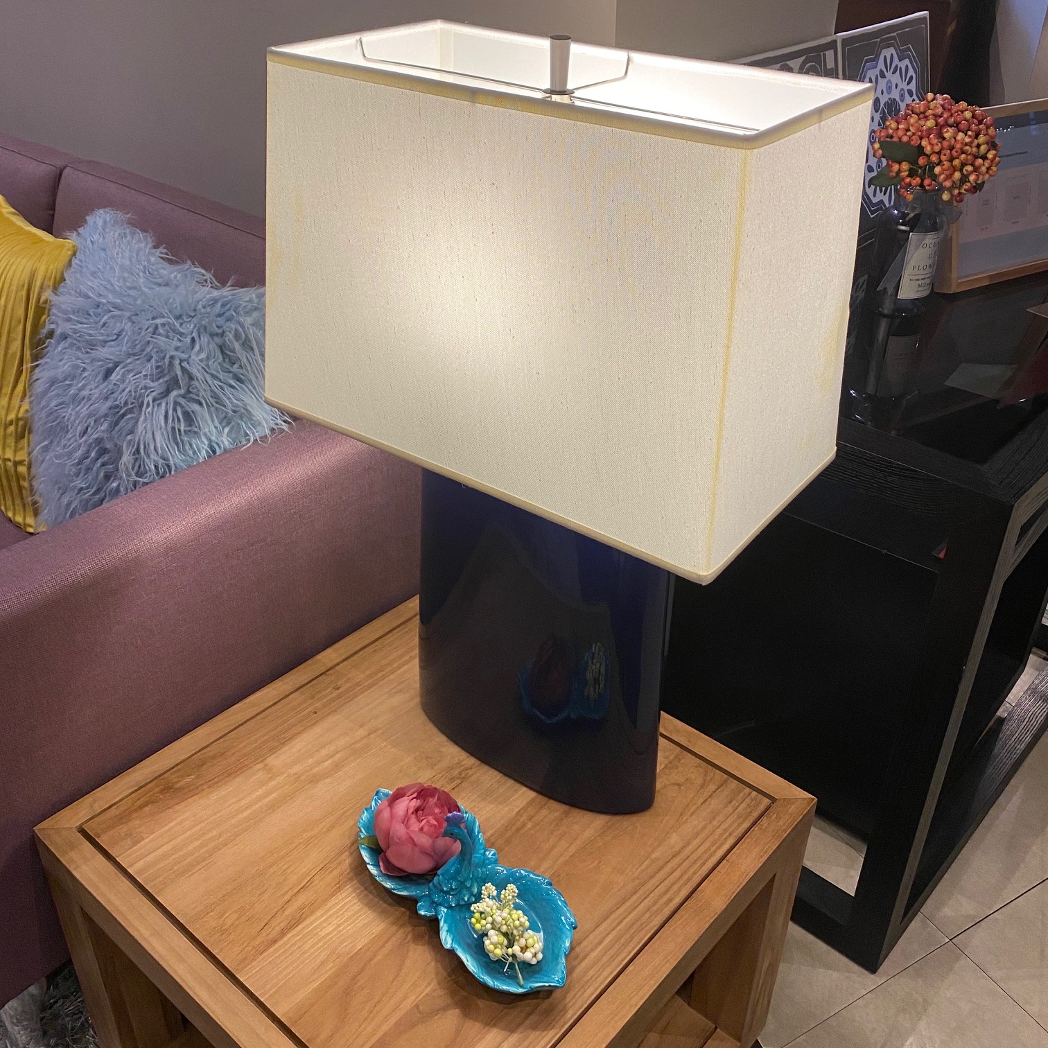 navy bedside lamp